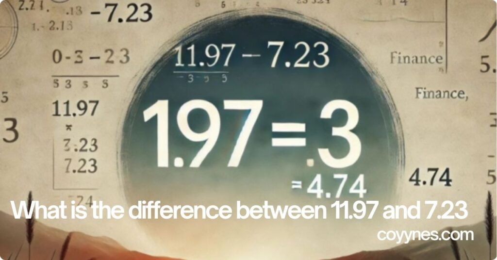 What is the difference between 11.97 and 7.23